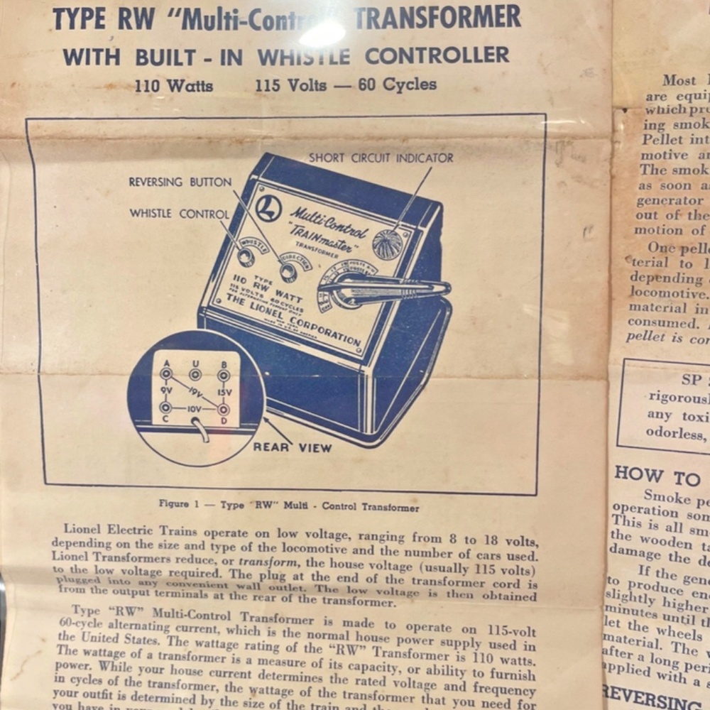 2 Vintage 1950's Lionel Trains Papers - Transformers & Locomotives VG
